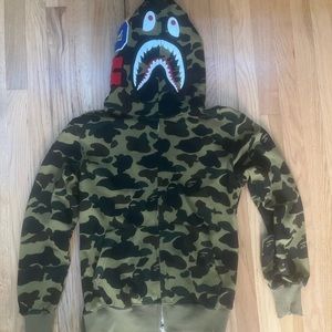A Bathing Ape green camo hoodie